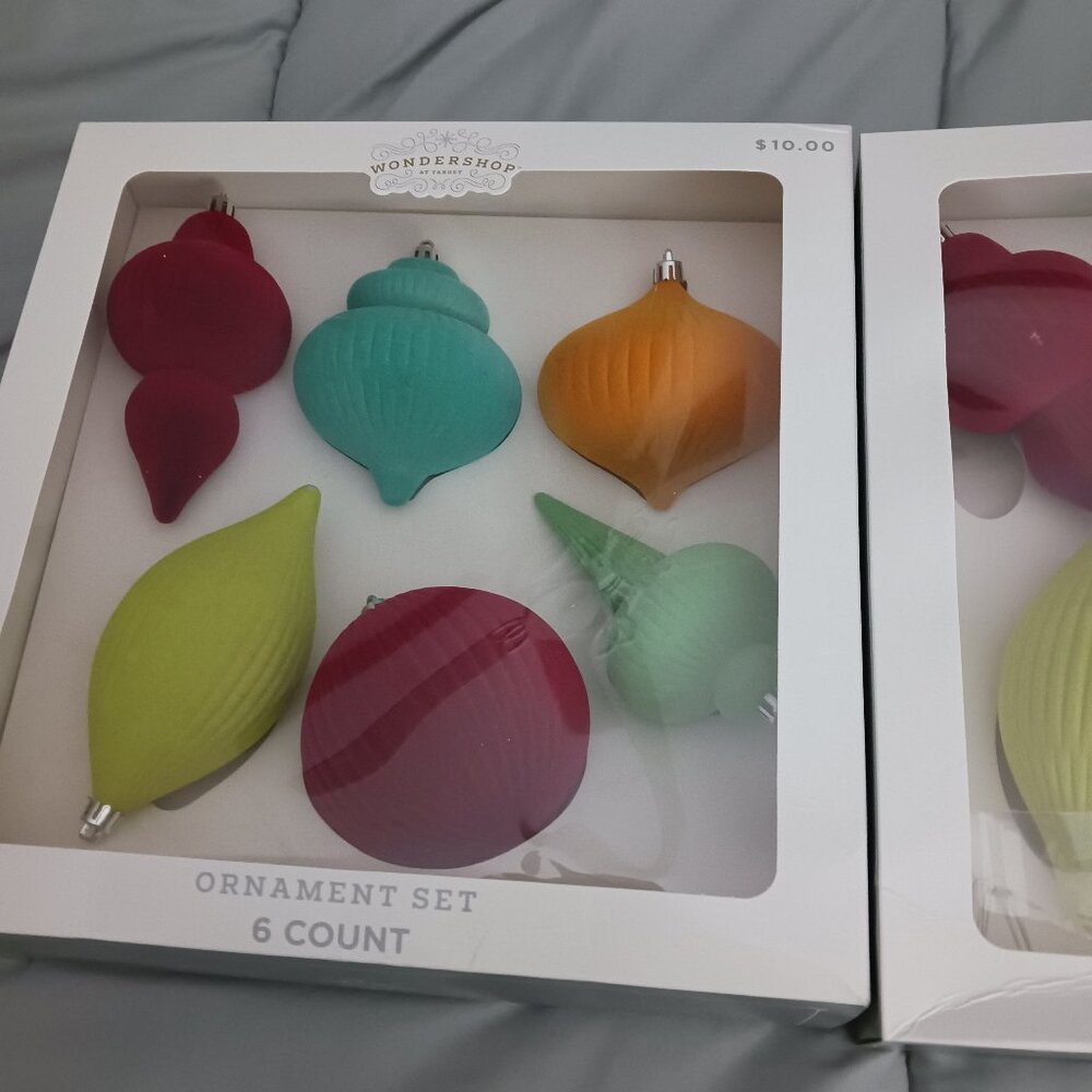 Wondershop flocked Christmas ornaments